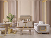 Romans Diningroom (Consol With Mirror & Dining Table & 6 Dining Chair) - 115-ROM-SET