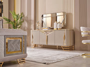Romans Diningroom (Consol With Mirror & Dining Table & 6 Dining Chair) - 115-ROM-SET