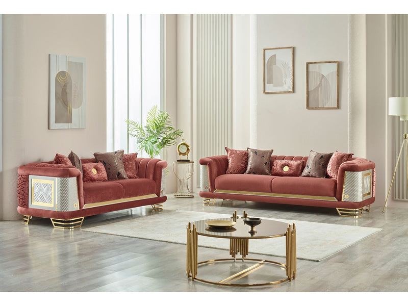 Romans Stationary Loveseat Brick in Brick - 101-ROM-SIE210-2
