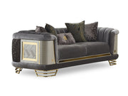 Romans Stationary Loveseat Grey in Grey - 101-ROM-NSIE680-2