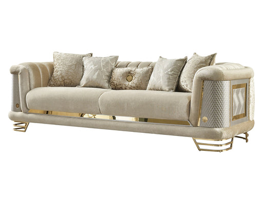 Romans Stationary Sofa Beige in Beige - 101-ROM-NSIE30-3