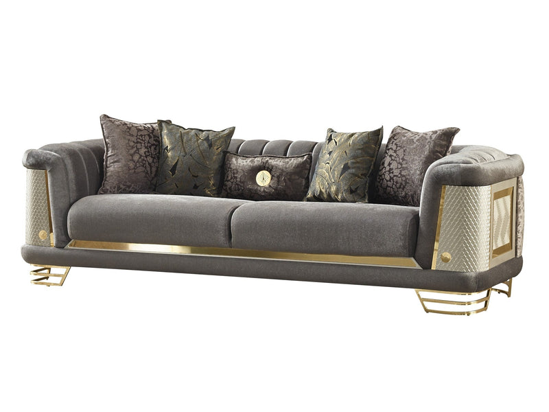 Romans Stationary Sofa Grey in Grey - 101-ROM-NSIE680-3