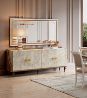 Romantica 4 Door Buffet / Mirror Set - p13751