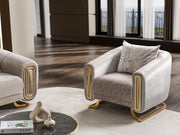 Romeo 3-pieces (Sofa & Loveseat & Chair) Livingroom Set in Beige - 200-ST-ROM-HENRY07-321