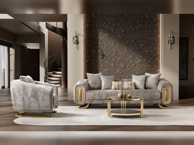 Romeo 3-pieces (Sofa & Loveseat & Chair) Livingroom Set in Beige - 200-ST-ROM-HENRY07-321