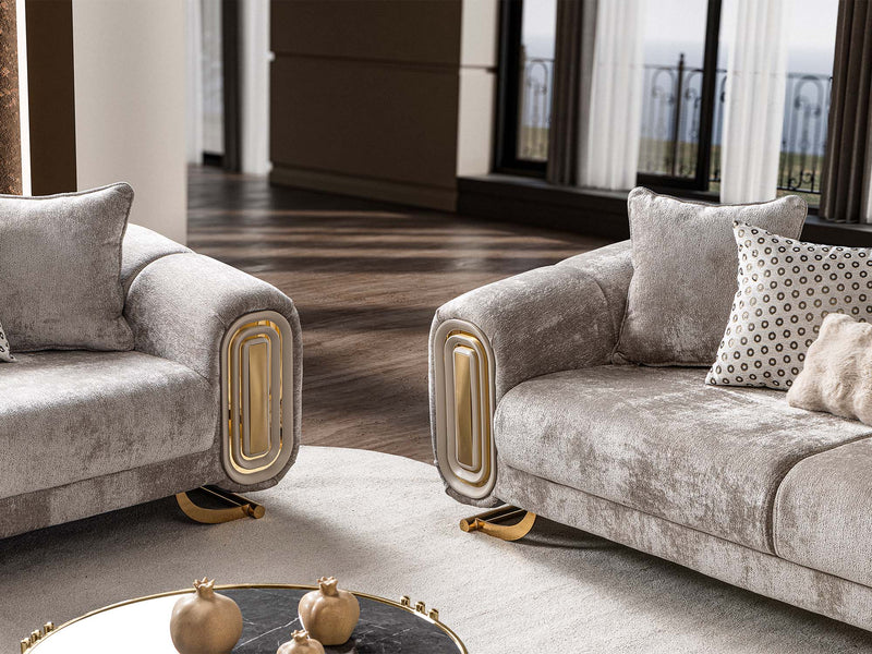 Romeo 3-pieces (Sofa & Loveseat & Chair) Livingroom Set in Beige - 200-ST-ROM-HENRY07-321