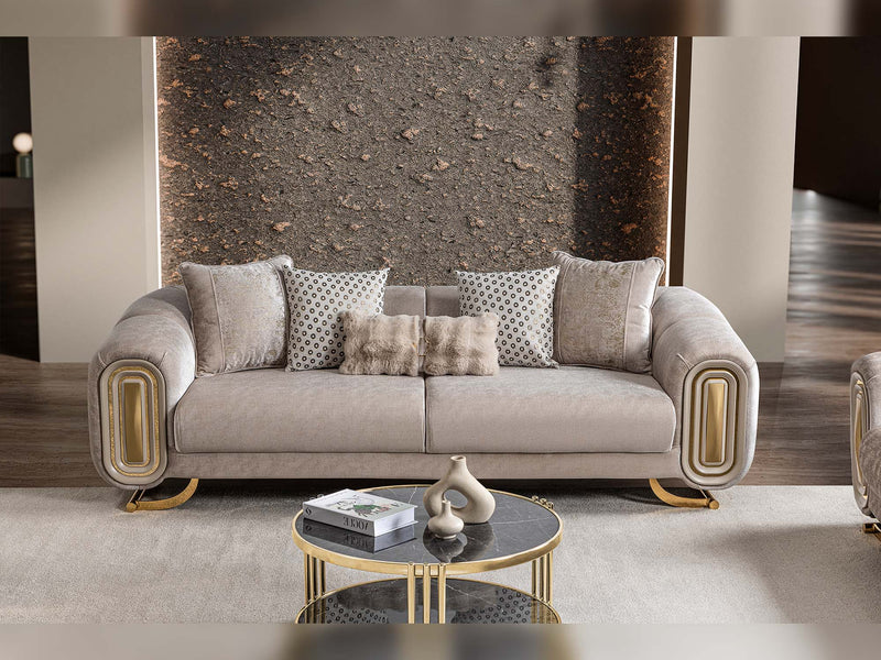 Romeo 3-pieces (Sofa & Loveseat & Chair) Livingroom Set in Cream - 200-ST-ROM-KENZO20-321