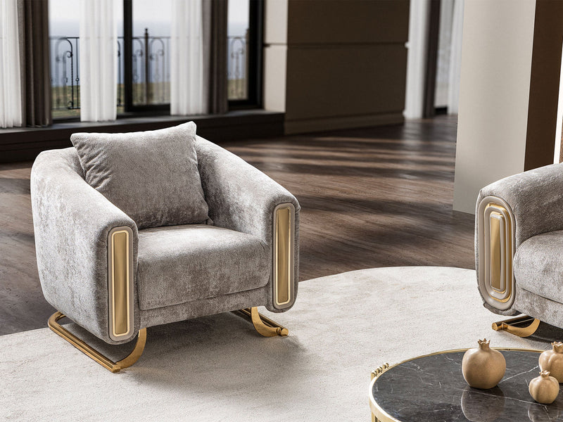 Romeo 3-pieces (Sofa & Loveseat & Chair) Livingroom Set in Cream - 200-ST-ROM-KENZO20-321