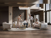Romeo 3-pieces (Sofa & Loveseat & Chair) Livingroom Set in Cream - 200-ST-ROM-KENZO20-321