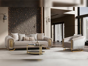 Romeo 3-pieces (Sofa & Loveseat & Chair) Livingroom Set in Cream - 200-ST-ROM-KENZO20-321