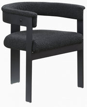 Romeo Boucle Fabric Upholstered Dining Chair in Black, Set of 2 - 471Black-C