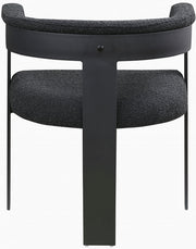 Romeo Boucle Fabric Upholstered Dining Chair in Black, Set of 2 - 471Black-C