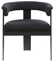 Romeo Boucle Fabric Upholstered Dining Chair in Black, Set of 2 - 471Black-C