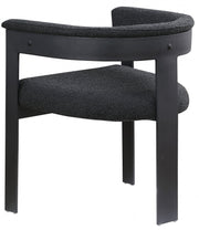 Romeo Boucle Fabric Upholstered Dining Chair in Black, Set of 2 - 471Black-C