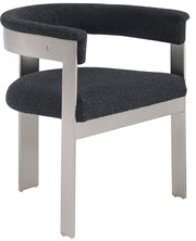 Romeo Boucle Fabric Upholstered Dining Chair in Black, Set of 2 - 727Black-C