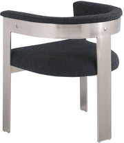 Romeo Boucle Fabric Upholstered Dining Chair in Black, Set of 2 - 727Black-C