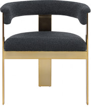 Romeo Boucle Fabric Upholstered Dining Chair in Black, Set of 2 - 832Black-C