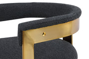 Romeo Boucle Fabric Upholstered Dining Chair in Black, Set of 2 - 832Black-C