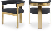 Romeo Boucle Fabric Upholstered Dining Chair in Black, Set of 2 - 832Black-C
