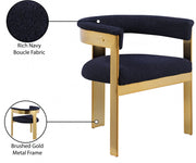 Romeo Boucle Fabric Upholstered Dining Chair in Blue, Set of 2 - 832Navy-C