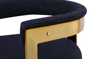 Romeo Boucle Fabric Upholstered Dining Chair in Blue, Set of 2 - 832Navy-C