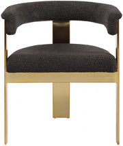 Romeo Boucle Fabric Upholstered Dining Chair in Brown, Set of 2 - 832Brown-C