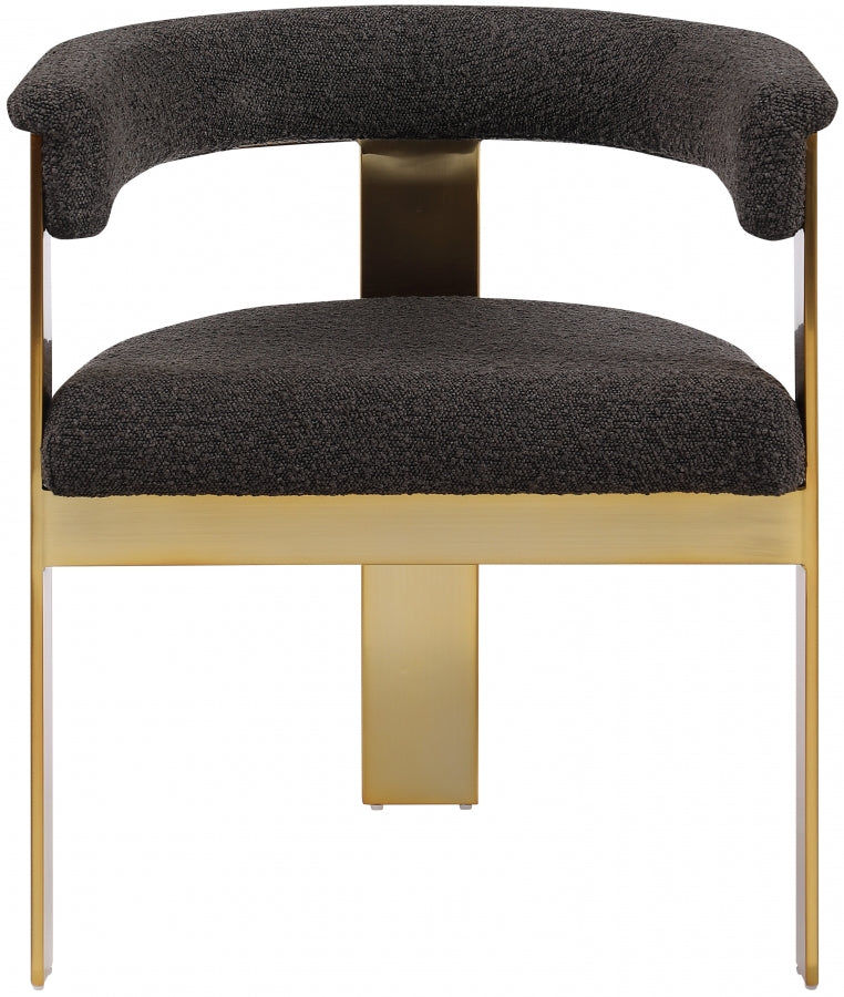 Romeo Boucle Fabric Upholstered Dining Chair in Brown, Set of 2 - 832Brown-C