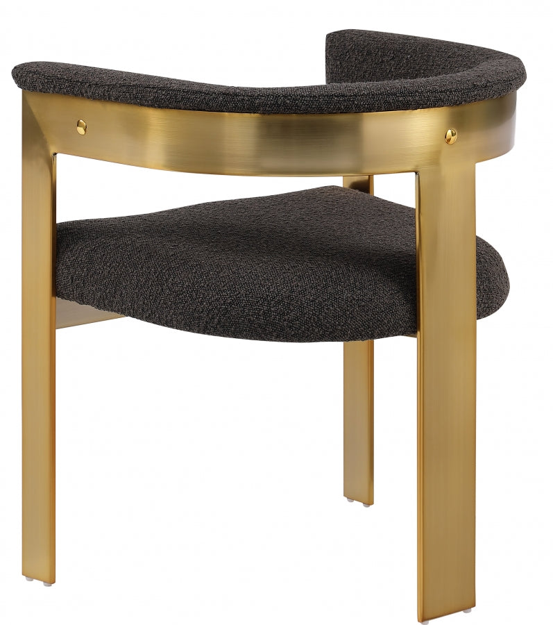 Romeo Boucle Fabric Upholstered Dining Chair in Brown, Set of 2 - 832Brown-C