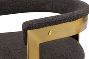 Romeo Boucle Fabric Upholstered Dining Chair in Brown, Set of 2 - 832Brown-C