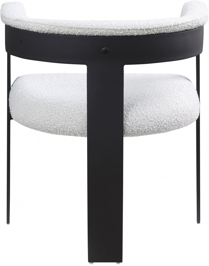 Romeo Boucle Fabric Upholstered Dining Chair in Cream, Set of 2 - 471Cream-C