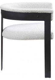 Romeo Boucle Fabric Upholstered Dining Chair in Cream, Set of 2 - 471Cream-C