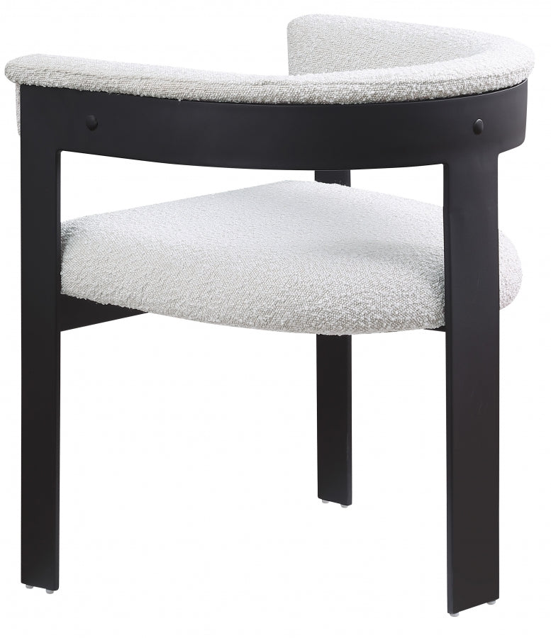 Romeo Boucle Fabric Upholstered Dining Chair in Cream, Set of 2 - 471Cream-C