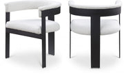 Romeo Boucle Fabric Upholstered Dining Chair in Cream, Set of 2 - 471Cream-C