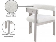 Romeo Boucle Fabric Upholstered Dining Chair in Cream, Set of 2 - 727Cream-C
