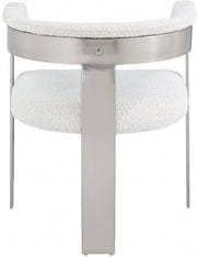 Romeo Boucle Fabric Upholstered Dining Chair in Cream, Set of 2 - 727Cream-C