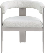 Romeo Boucle Fabric Upholstered Dining Chair in Cream, Set of 2 - 727Cream-C