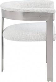 Romeo Boucle Fabric Upholstered Dining Chair in Cream, Set of 2 - 727Cream-C