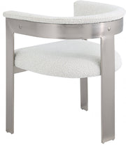 Romeo Boucle Fabric Upholstered Dining Chair in Cream, Set of 2 - 727Cream-C