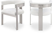 Romeo Boucle Fabric Upholstered Dining Chair in Cream, Set of 2 - 727Cream-C