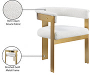 Romeo Boucle Fabric Upholstered Dining Chair in Cream, Set of 2 - 832Cream-C