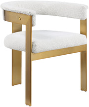 Romeo Boucle Fabric Upholstered Dining Chair in Cream, Set of 2 - 832Cream-C