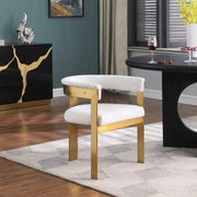 Romeo Boucle Fabric Upholstered Dining Chair in Cream, Set of 2 - 832Cream-C