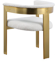 Romeo Boucle Fabric Upholstered Dining Chair in Cream, Set of 2 - 832Cream-C
