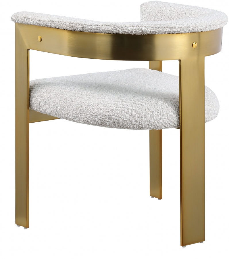 Romeo Boucle Fabric Upholstered Dining Chair in Cream, Set of 2 - 832Cream-C