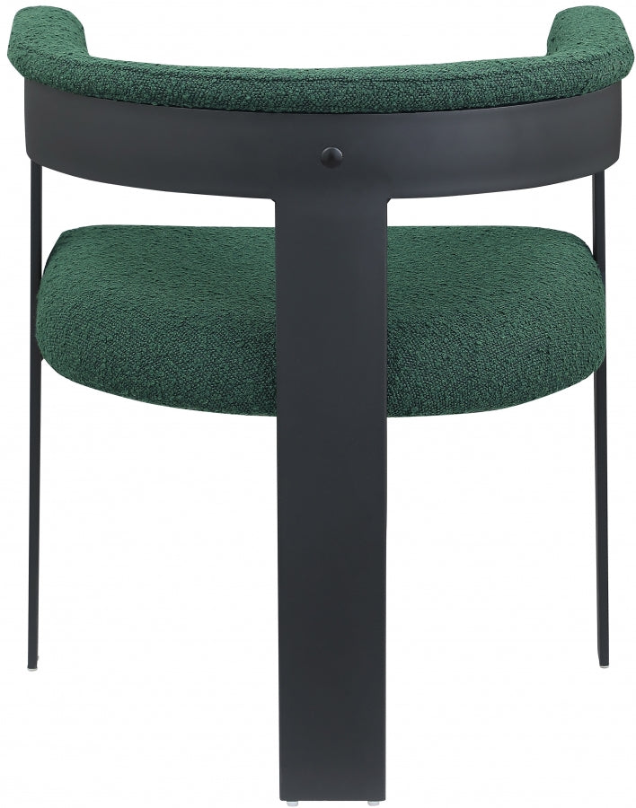 Romeo Boucle Fabric Upholstered Dining Chair in Green, Set of 2 - 471Green-C
