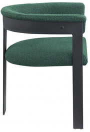 Romeo Boucle Fabric Upholstered Dining Chair in Green, Set of 2 - 471Green-C