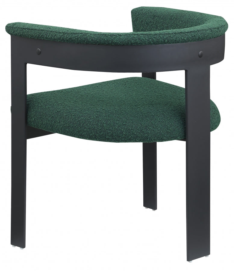 Romeo Boucle Fabric Upholstered Dining Chair in Green, Set of 2 - 471Green-C