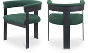 Romeo Boucle Fabric Upholstered Dining Chair in Green, Set of 2 - 471Green-C
