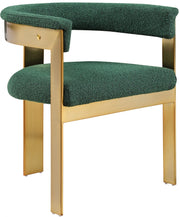 Romeo Boucle Fabric Upholstered Dining Chair in Green, Set of 2 - 832Green-C