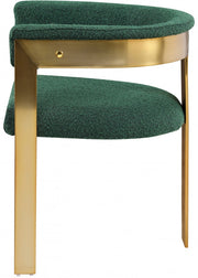 Romeo Boucle Fabric Upholstered Dining Chair in Green, Set of 2 - 832Green-C